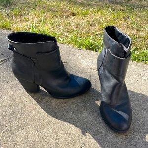 black heel booties